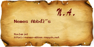 Nemes Abbás névjegykártya